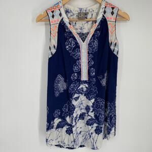 One September Tunic Women’s Small  Sequined Birds Bohemian‎ Coastal Cruise